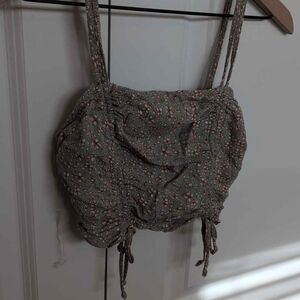 Floral Ruched Crop Top